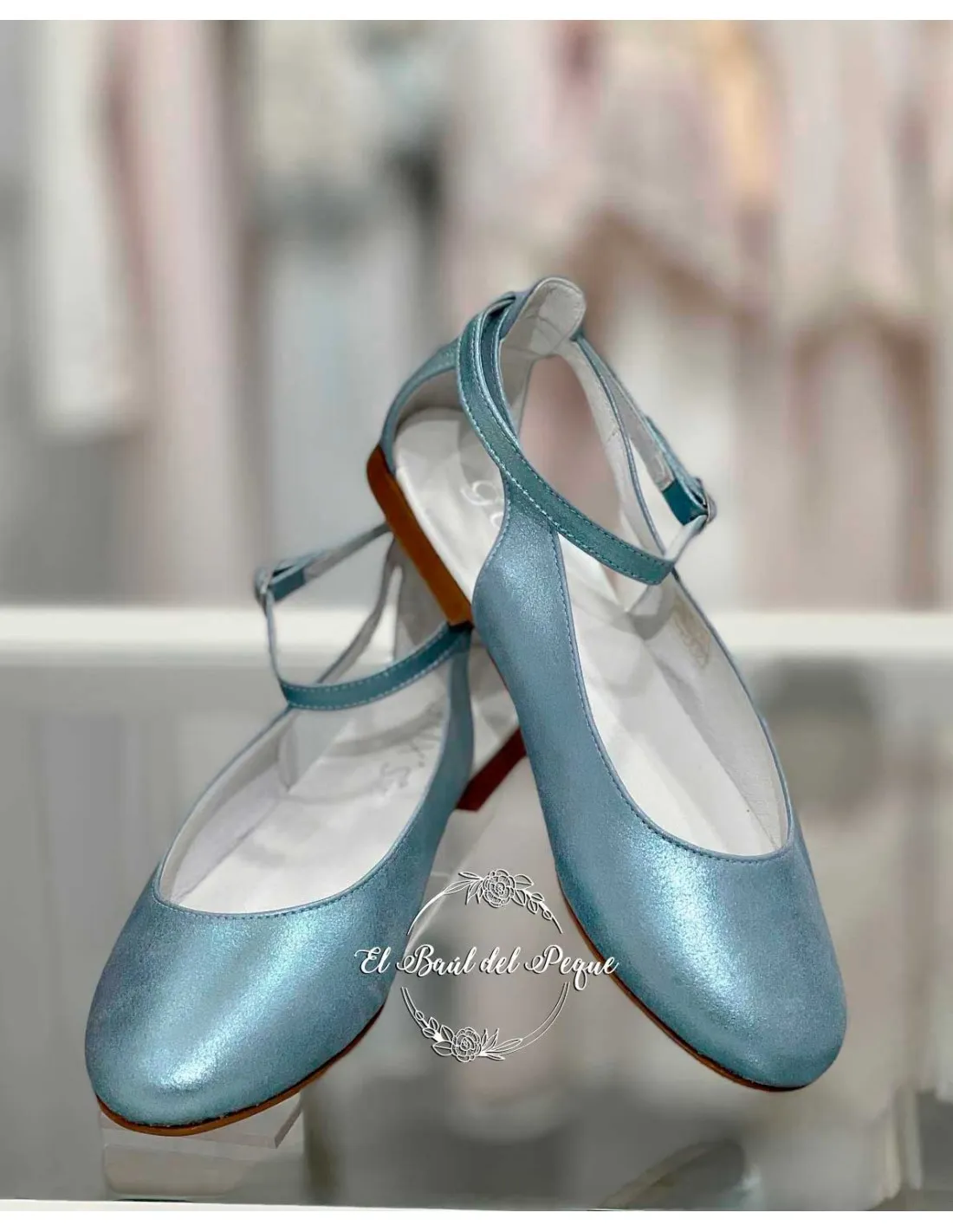 Zapato Niña Ceremonia Azul Metalizado Gux´s Shoes