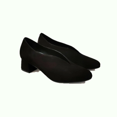 Zapato salon ante negro D’chicas