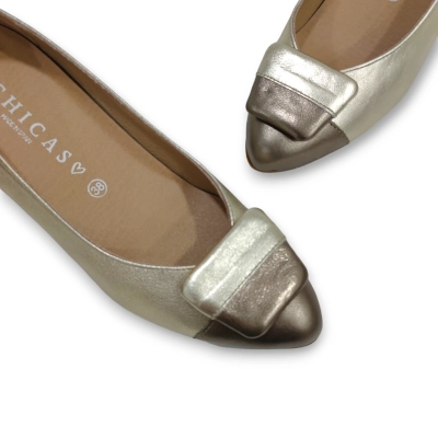 Zapato salon D’chicas oro combi 3693