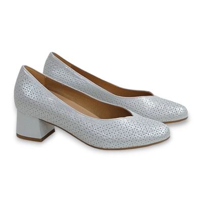 Zapato salon D’chicas tacon blanco 3691