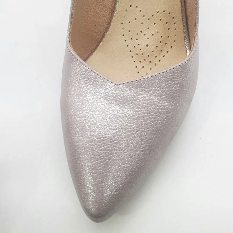 ZAPATO SALON FIESTA DESTALONADO TOTAL FLEX COLOR PERLA