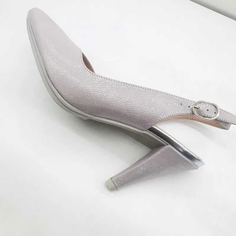 ZAPATO SALON FIESTA DESTALONADO TOTAL FLEX COLOR PERLA