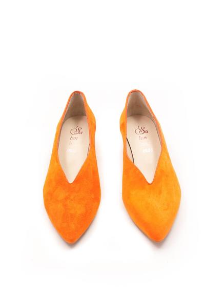 zapato salonissimos azahara tacon ante naranja