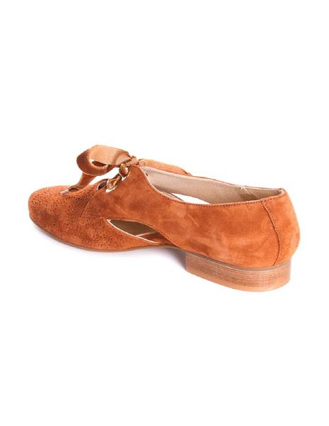zapato salonissimos calado lazo ante camel
