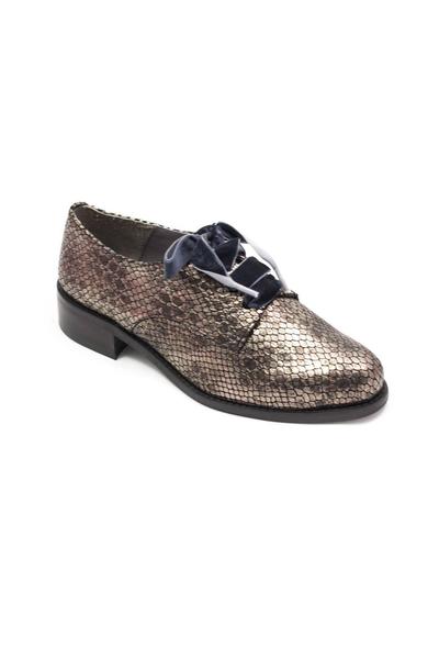 zapato salonissimos cordon grabado plata