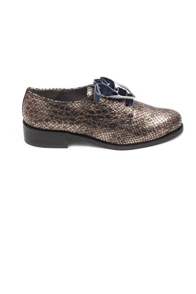 zapato salonissimos cordon grabado plata