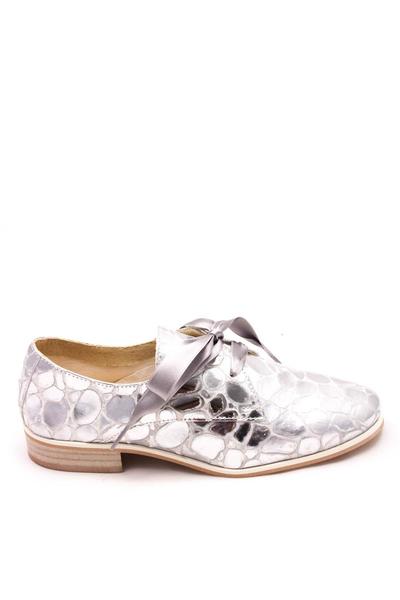 zapato salonissimos cordones en plata