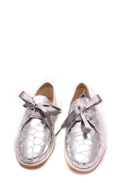 zapato salonissimos cordones en plata