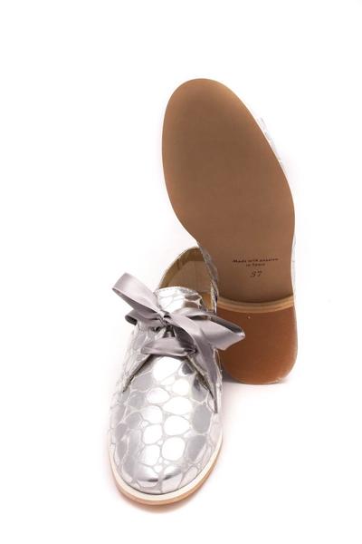 zapato salonissimos cordones en plata