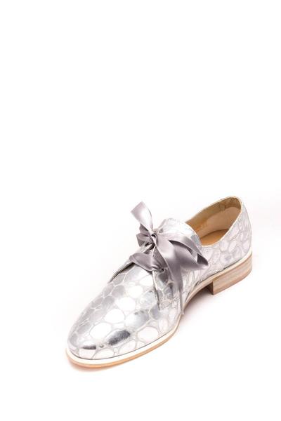 zapato salonissimos cordones en plata