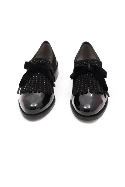 zapato salonissimos flecos negro
