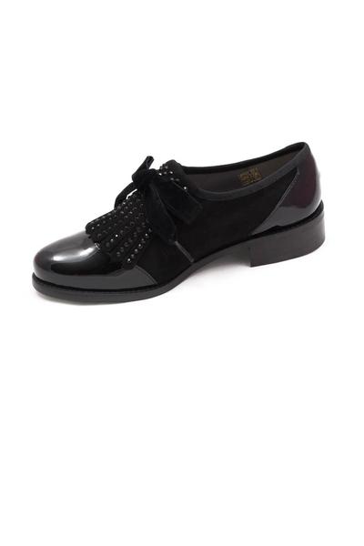 zapato salonissimos flecos negro