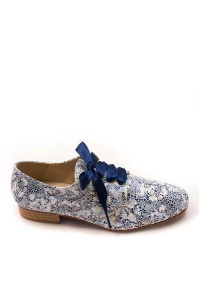 zapato salonissimos veda cordon dibujado azul