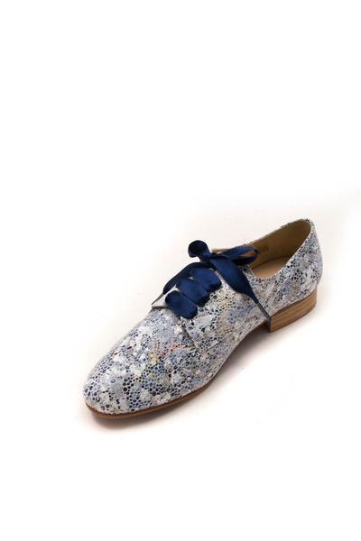 zapato salonissimos veda cordon dibujado azul