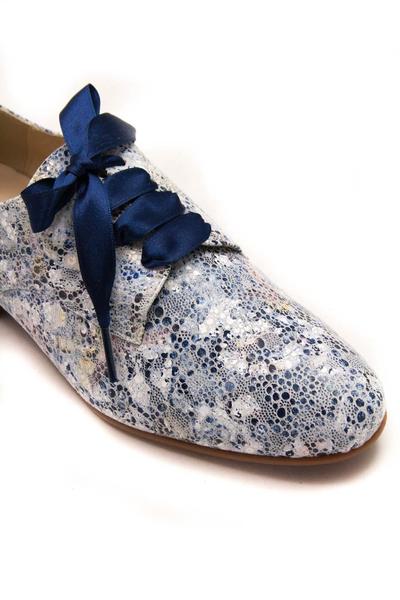 zapato salonissimos veda cordon dibujado azul