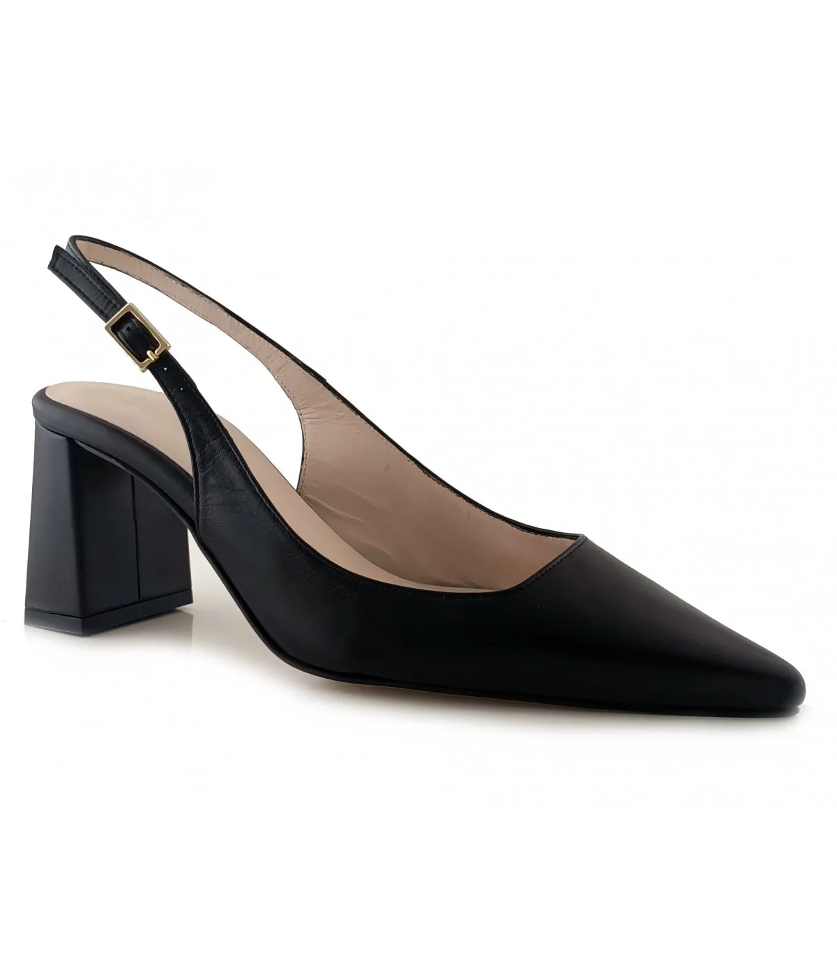 zapato salón de tacón cuadrado para señora