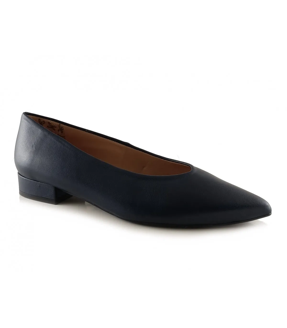 Zapato salón en piel marino para mujer