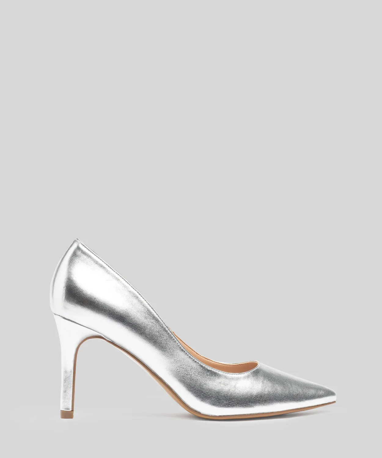 Zapato tacón fino plata