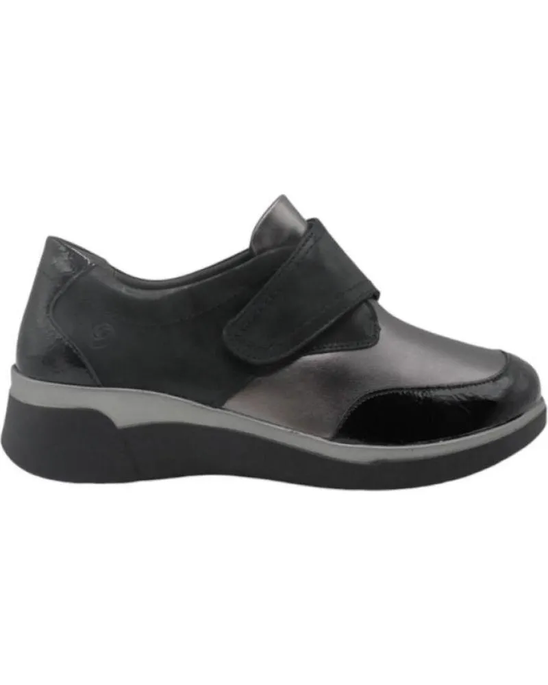 Zapatos de cuña SUAVE BY LEYLAND  de Mujer 3587 ZAPATO VELCRO PLANTILLA EXTRAIBLE  NEGRO