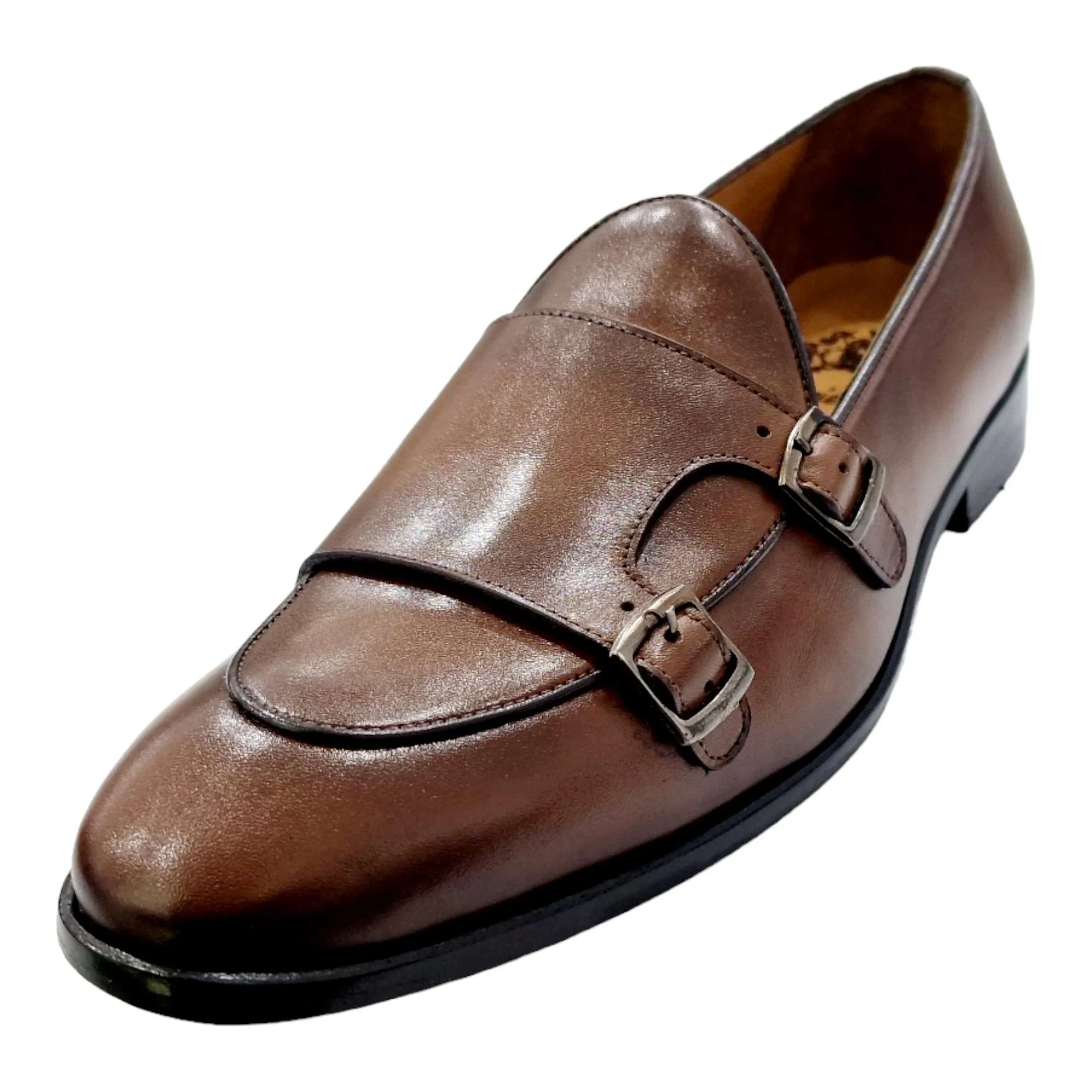 ZAPATOS DE VESTIR HOMBRE DOS HEBILLAS CUERO