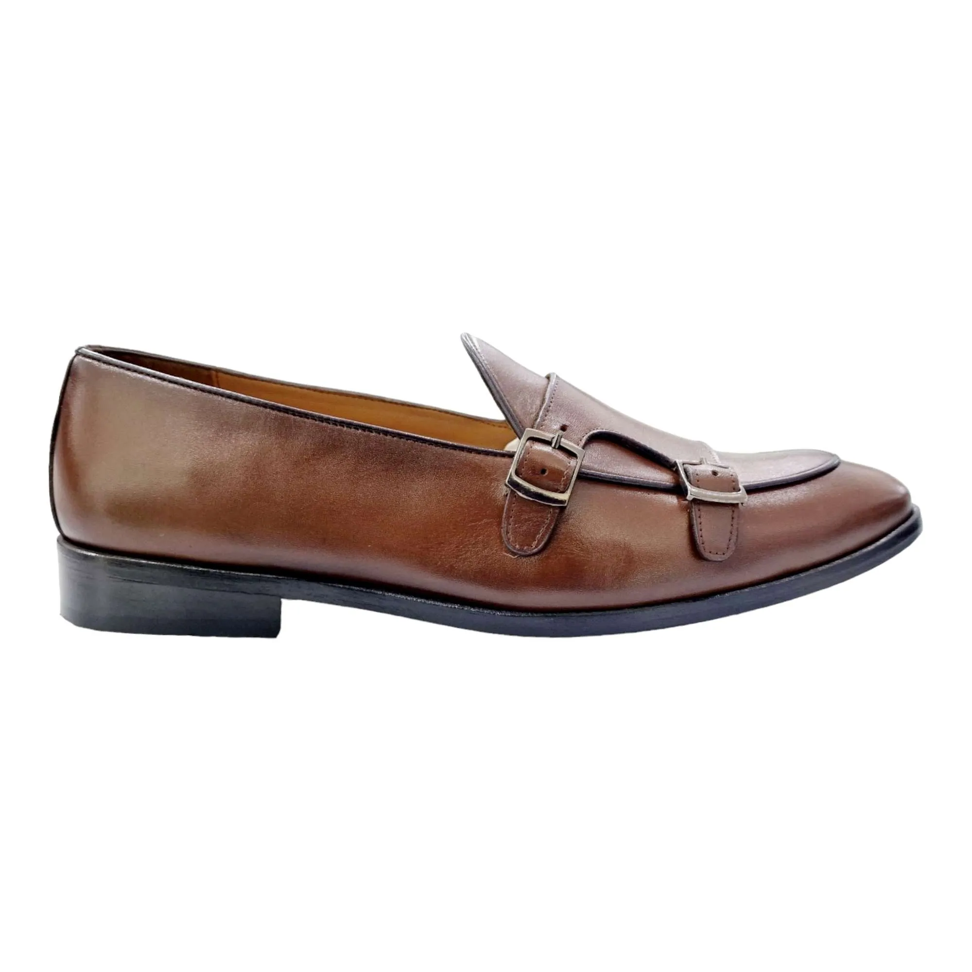 ZAPATOS DE VESTIR HOMBRE DOS HEBILLAS CUERO